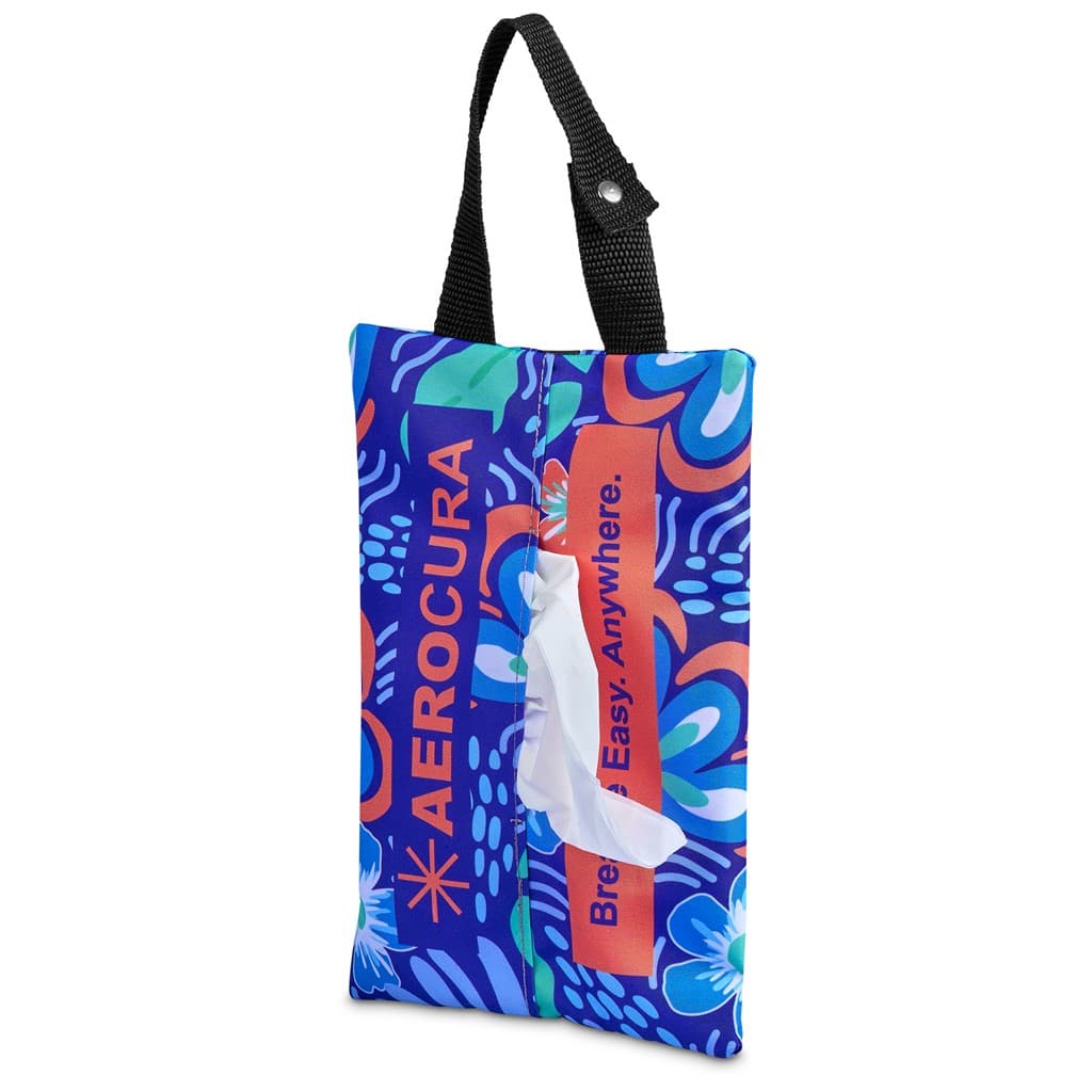 Pre-Printed Sample Hoppla Hanki Polyester Travel Tissue Pouch
