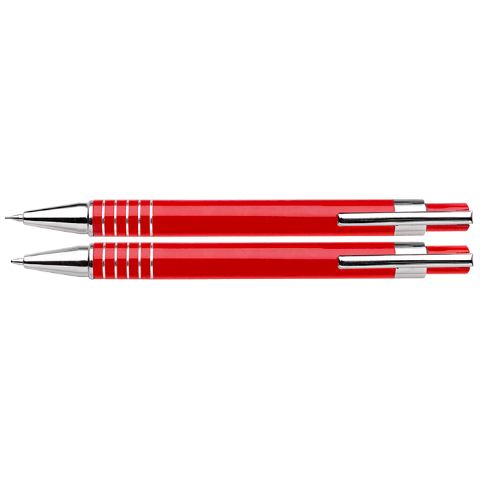 Lacquered Barrel Matching Ballpoint Pen and Clutch Pencil Se